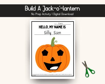 Bauen Sie einen Kürbis, Halloween Craft (Digitaler Download)