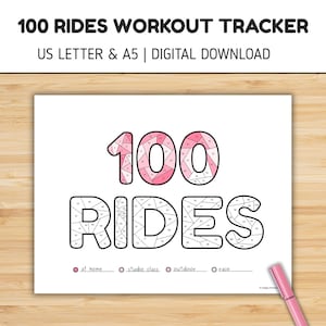 100 Rides Challenge, Workout Tracker, Exercise Tracker for Biking, Cycling and Spin
