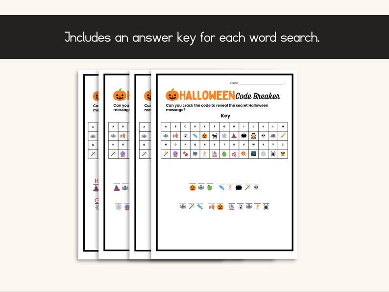 Halloween Code Breaker for Kids, Halloween Kids Activities, Halloween ...