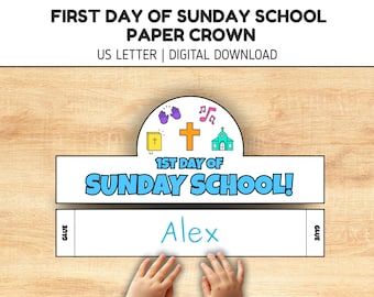 First Day of Sunday School paper crown