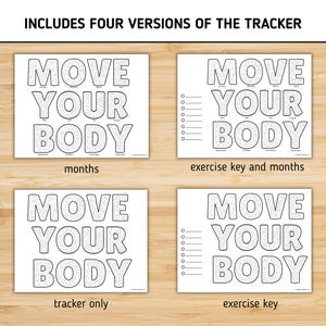2026 Workout Tracker, Planner Coloring Page, Exercise Journal, Movement Tracker, Year in Pixels, Planner Insert image 3