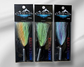 Tinsel Flash Lead Fishing Jigs - 3/4 oz, 3-Pack