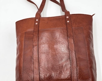 Bolso de mano de cuero hecho a mano: elegante bolso de cuero italiano