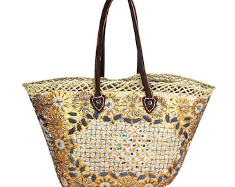 Gold Straw Bag, Straw Basket, Natural Bag, Beach Bag, Handmade Bag, Morocco Bag, Moroccan Basket, Crossbody Bag, French Basket, Summer Bag