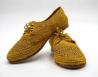 Yellow Raffia Mules, Moroccan Loafer Shoes, Handwoven Unisex