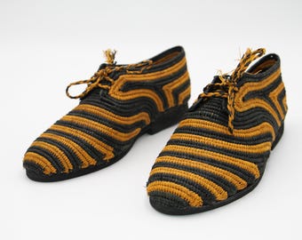 Handmade Raffia Loafer Shoes, Moroccan Unisex Mules