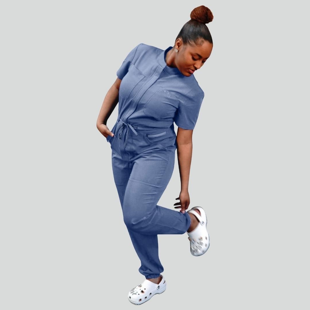 New Scrub Jumpsuit For Women, Medical jumpsuit, breathable medical scrub,Flattering Fit And Durable, Nurses Uniforms, Ribbed Bottom Jumpsuit