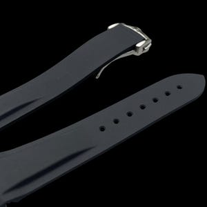 20mm/22mm Seamaster planet ocean black rubber watch strap with deployment stainless steel buckle clasp with mark on