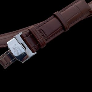 Breitling 18mm/19mm 20mm brown Leather Watch Strap With Stainless Steel deployment Clasp