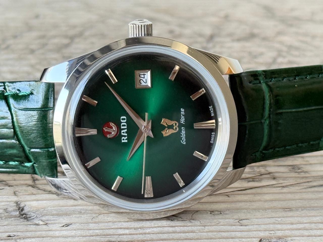 RADO Green Horse Automatic Quick Date Steel Men's Vintage