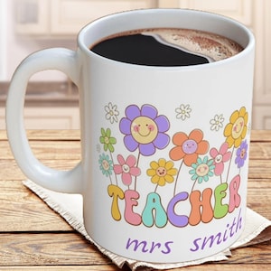 Coffee Mug,Teacher Appreciation Ceramic Mug, Personalised Thank You Gift, End of Term, Class Gift, Teacher Mug With Name,Best Teacher Gift,