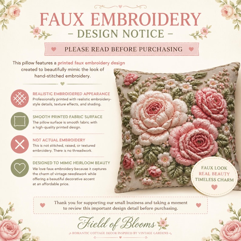 Vintage Rose Throw Pillow Cover, French Country Floral PRINTED Cushion Cover, Shabby Chic Decorative Pillow Cover,Grandmillennial Home Decor image 2