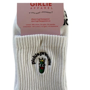 Calcetines de Pickleball Princesa Pickle: divertidos y elegantes calcetines bordados para amantes del pickleball / regalo de pickleball