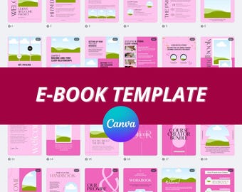 Ebook Template Canva Editable Lead Magnet Coaching Guide Book Course Creator Done for You Pastel Pink Checklist Workbook Worksheet