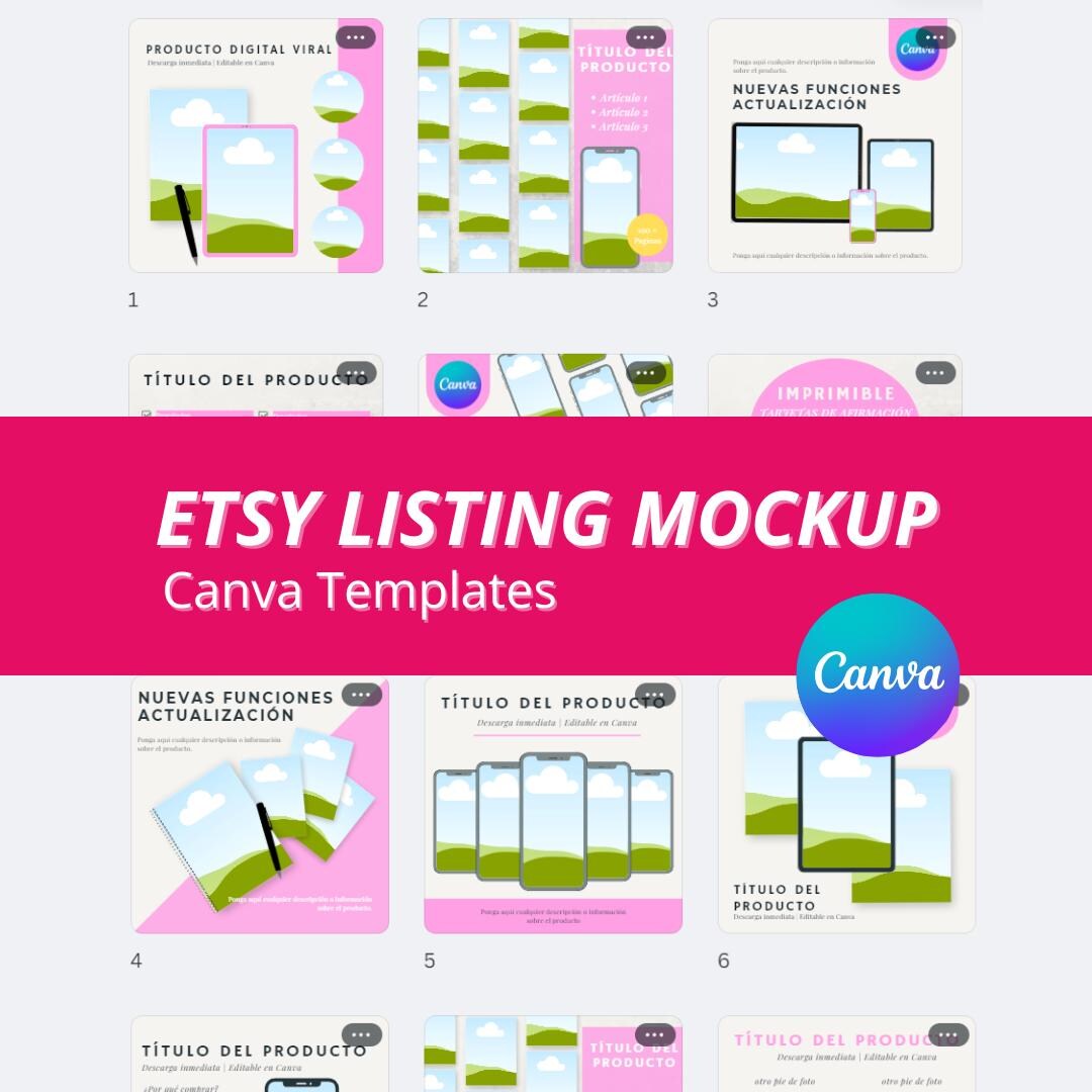 60 Etsy Listing Mockup Templates, Etsy Shop Template, PLR Digital ...