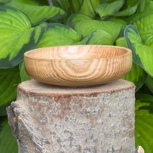 Hand Turned Ash Wood Bowl - Small Decorative Dish
