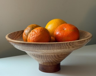 Bowl From a Board - Oak with Mahogany Base