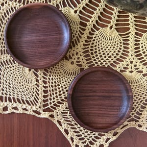 Walnut Round Ring Dishes - Set of Two
