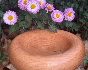 Hand Turned Donut Bowl in Cherry
