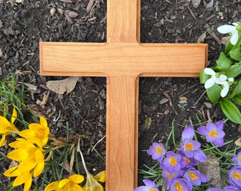 Handcrafted Cherry Cross - 12” Wooden Cross