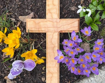 Handcrafted 12” Curly Cherry Cross