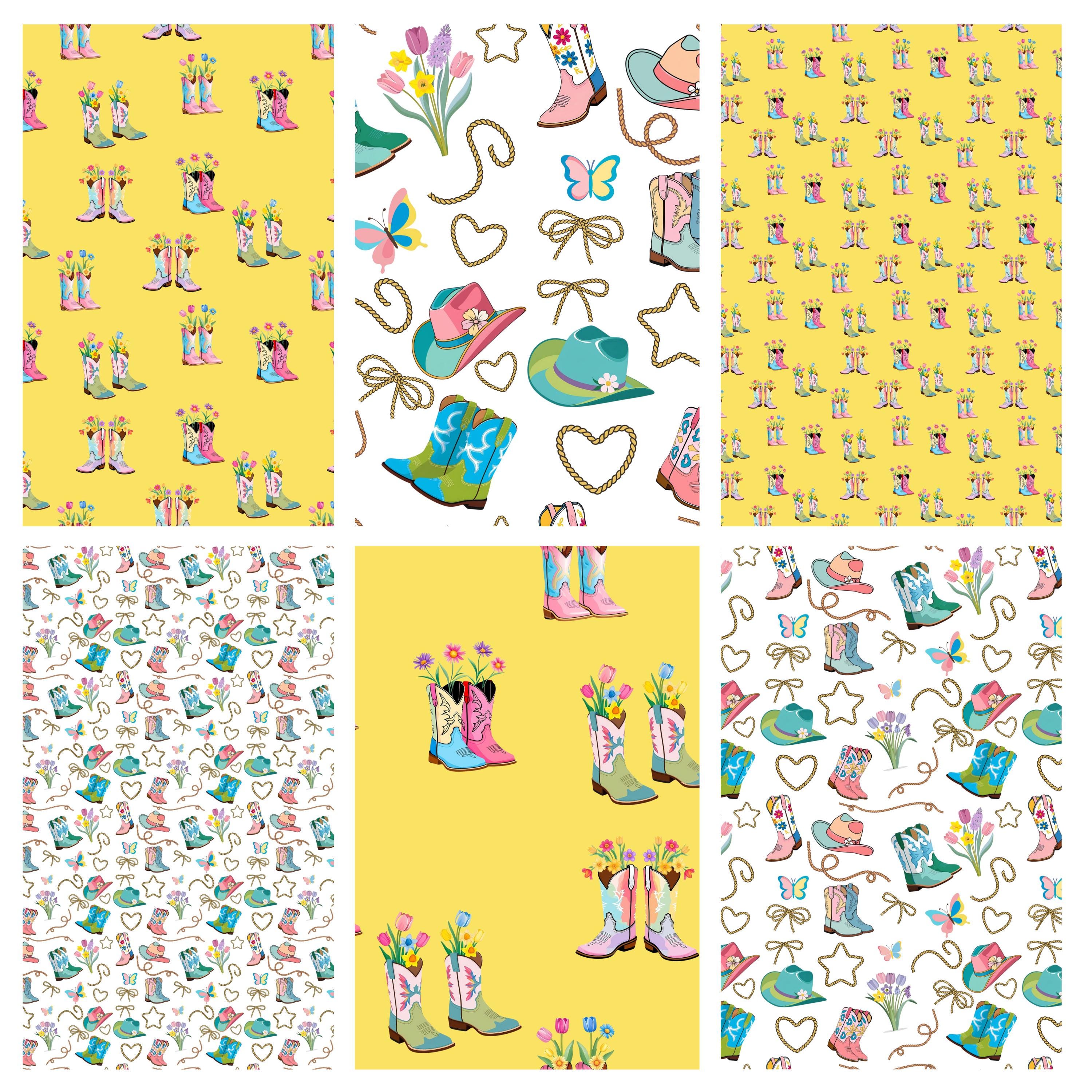 Spring Howdy Western Digital Paper: Howdy Spring Seamless Patterns (12x12 JPG) - Etsy