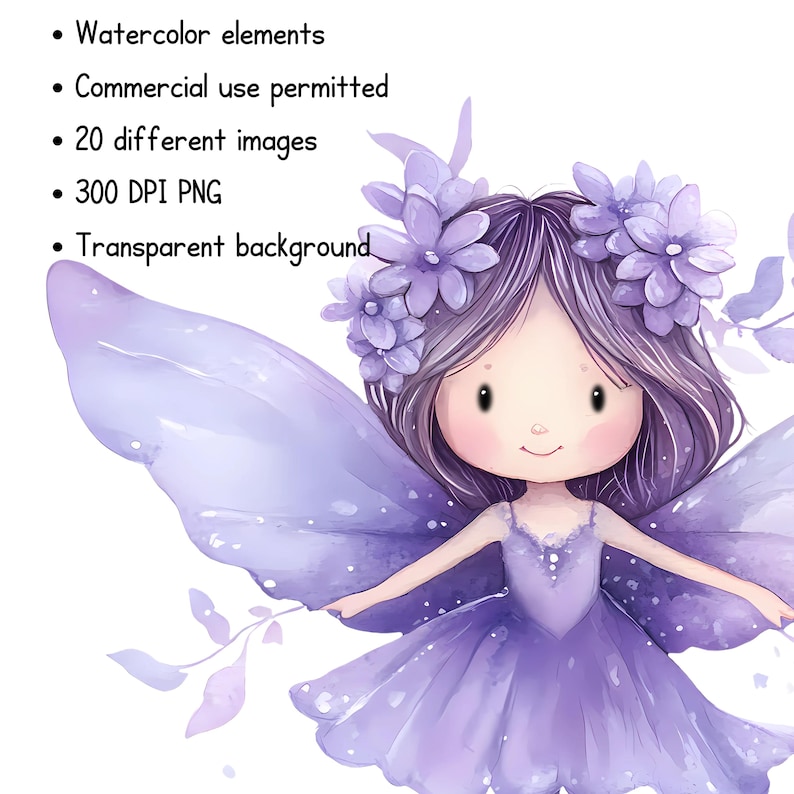 Purple Fairy Clipart Set: Butterfly, Mushrooms, Door (20 PNG Files) - Etsy