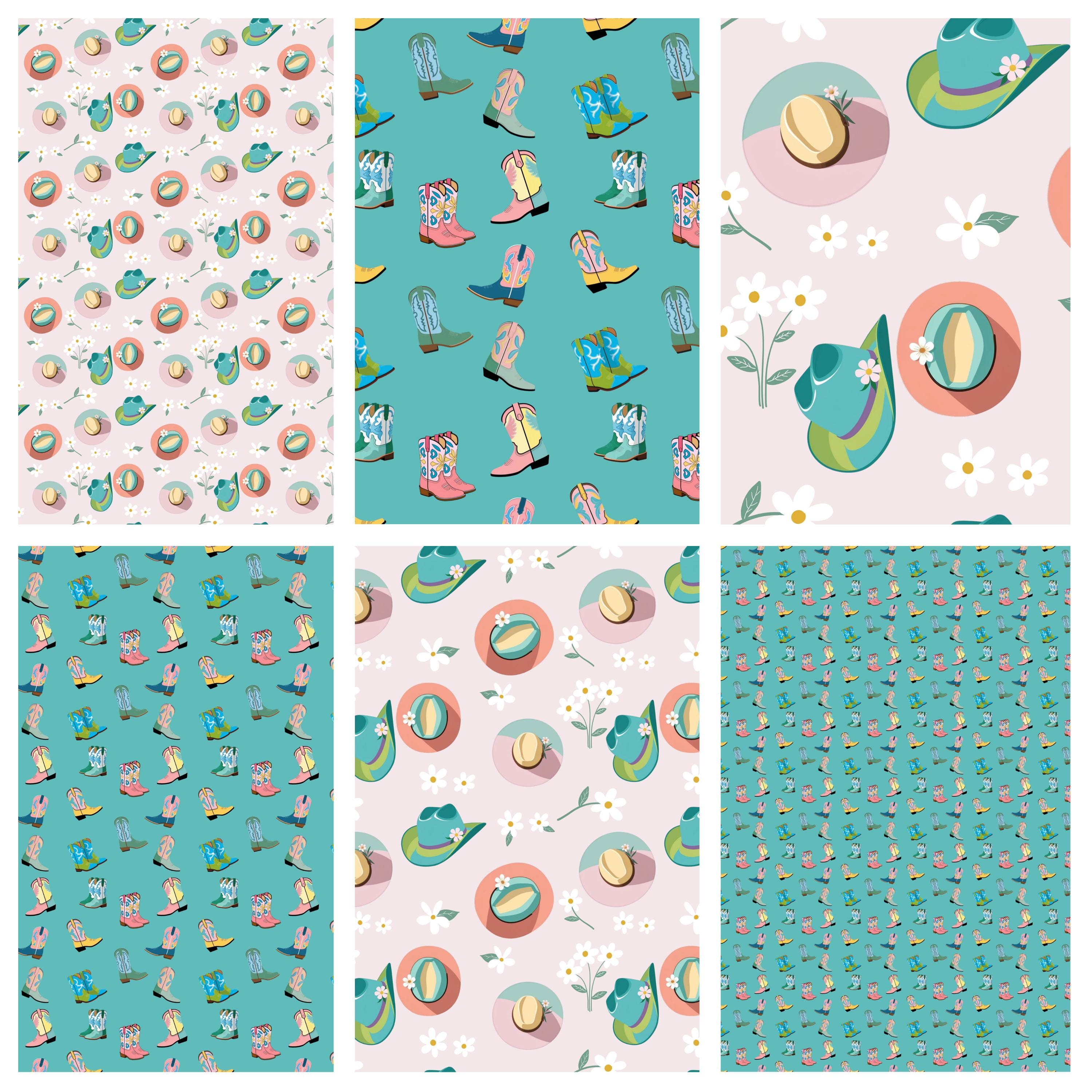 Spring Howdy Western Digital Paper: Howdy Spring Seamless Patterns (12x12 JPG) - Etsy