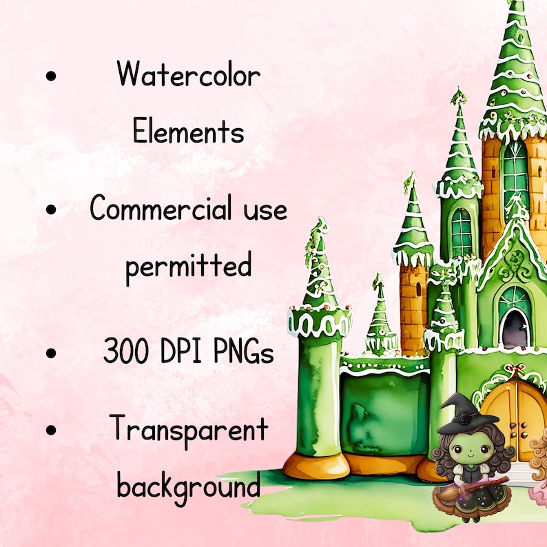 Elphaba, Glinda, and Emerald City Castle Wicked Watercolor Gingerbread ...