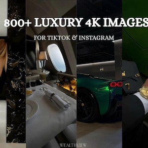 Luxury Aesthetic Pictures Bundle, 800+ 4K Images for TikTok Instagram, Money Lifestyle Photos, Content Creator Pack, Digital Download