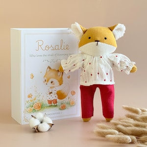 Handmade Organic Linen Stuffed Deer Doll - Heirloom Toy