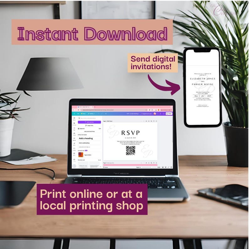 EDITABLE TEMPLATE - Classic Wedding Invitation Template, Timeless ...