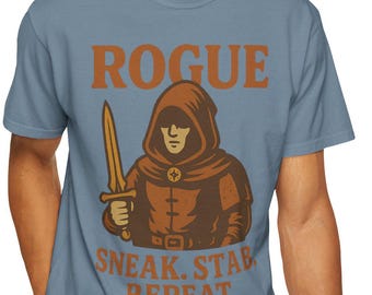 Rogue Graphic Tee Unisex Gamer T-Shirt Sneak Stab Repeat Shirt Vintage Style Gaming Apparel Gift for Gamers Cosplay Shirt