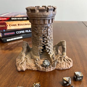 Mimic Dice Tower Rising Monster Dice Roller TTRPG Fantasy Terrain DnD Dice Tower with Arms 3D Printed Dice Roller Gift for Gamers