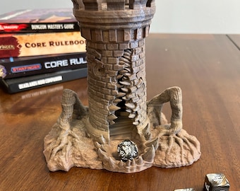Mimic Dice Tower Rising Monster Dice Roller TTRPG Fantasy Terrain DnD Dice Tower with Arms 3D Printed Dice Roller Gift for Gamers