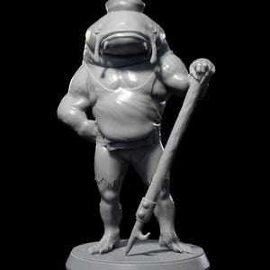 RPG Monster Kuo Toa Miniature For Dungeons And Dragons Tabletop Adventures TTRPG Fishfolk Villain Mini Available In Multiple Scales
