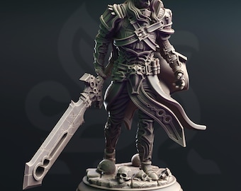 Vampire Knight Miniature 3D Printed DnD Mini For TTRPG Tabletop Undead Paladin With Greatsword Boss NPC Gothic Hero Resin Figure
