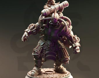 Ogre Brute Goblin Alchemist Duo Steampunk Chemtech Boss Monster Mutant Ogre Miniature Goblin Chemtech Alchemist Steampunk Boss Goblin