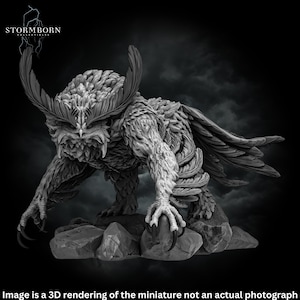 Titancrest Owlbear Miniature Epic Creature For Dungeons And Dragons Pathfinder TTRPG Tabletop Gaming Gift And Collector Display