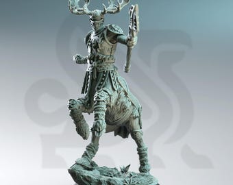 Centaur Noble Miniature Fey Court Centaur Resin Mini Gungnir Fantasy TTRPG DnD Creature 3D Printed Centaur Knight Fantasy Centaur Antlered