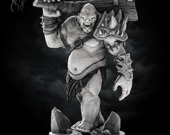 Mountain Troll Miniature for DnD Pathfinder Tabletop RPG Gift for Gamers Fantasy Resin Figure Dungeon Monster Collectible Gift Idea