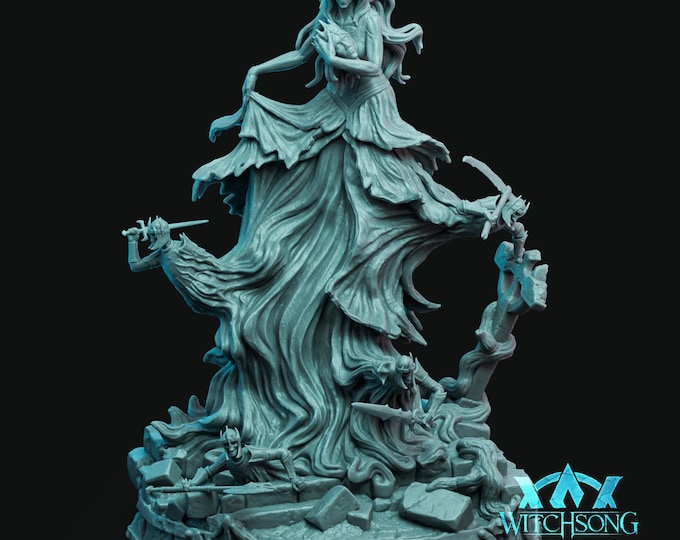 Dread Specter Queen Miniature Large Undead Boss for DnD RPG Ghostly Resin Mini Unpainted Model for Tabletop Painters and Collectors