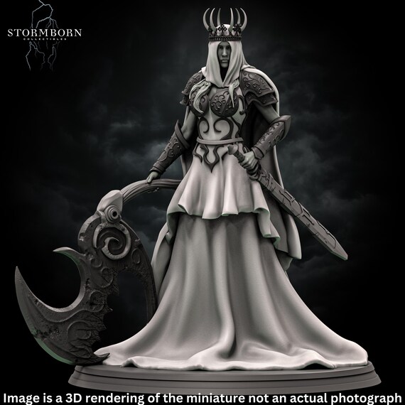 Dark Queen Miniature: Luna, ABS-like Resin RPG Model for DnD, Pathfinder TTRPG Gift Idea