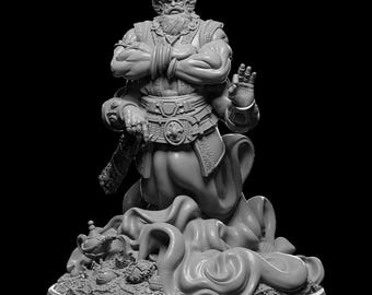 Majestic Djinn Genie Figure For TTRPGs Including Dungeons And Dragons And Pathfinder Available In Multiple Scales Ready To Paint