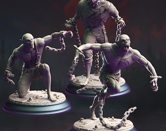 Vampire Thrall Miniature 3D Printed DnD Miniature For TTRPG Tabletop Chained Spawn Runner Pose Undead Minion Encounter Ready Resin Figure