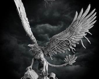 Corrupted Forest Gryphon Miniature Blighted Gryphon Monster Resin DnD Boss Creature Fantasy Gryphon Mini Horror DnD Gryphon