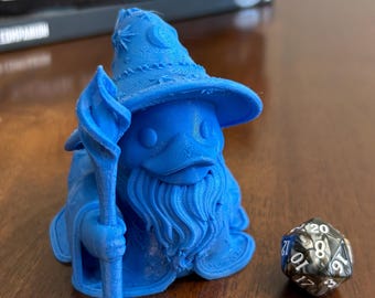 Funny Wizard Duck Figurine DnD Gift Idea for Players or Dungeon Masters 3D Printed Miniature Quirky Duck Wizard DM Gift Wizard Duck Prop