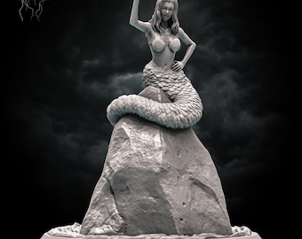 Mermaid Mimic Miniature For Dungeons And Dragons 3D Printed In 32mm or 75mm Scales Unique Fun Gift For RPG Players And Dungeon Masters