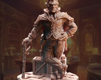 Halfling Rogue Crime Lord Miniature 3D Printed Resin DnD NPC Crime Boss Figure for Tabletop TTRPG Pathfinder RPG Unpainted Fantasy Model
