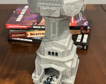 Dwarven Dice Tower 3D Printed Fantasy Dice Roller For DND Pathfinder And RPG Tabletop Games Unique Gaming Accessory For Dungeon Masters